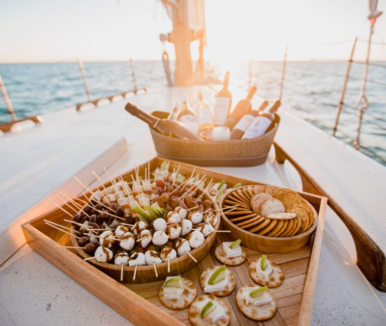 Key West Wind and Wine Sunset Sail aboard classic Schooner - The first pours and the changing view