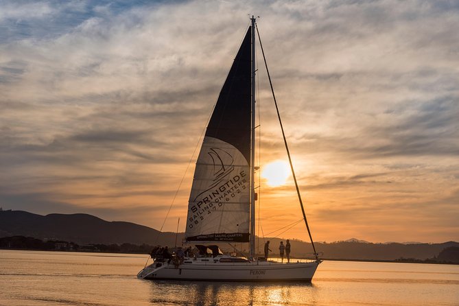 Knysna Sunset Sailing Cruise, Light Dinner & Bubbly - Leaving the Knysna Waterfront at Sunset