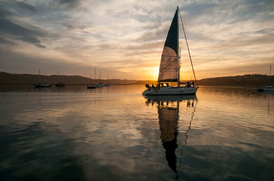 Knysna Sunset Sailing Cruise with Light Dinner and Wine - Boarding the 50-foot Outeniqua