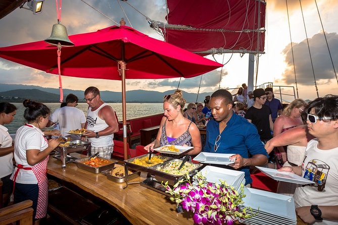 Koh Samui Romantic Sunset Cruise Tour By Red Baron Chinese Sailboat - Watching Koh Samui turn gold at sunset