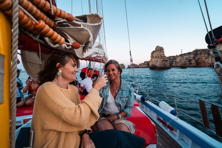 Lagos: Sunset Sail aboard a Traditional Boat with Prosecco - The sunset hour and the return to the marina