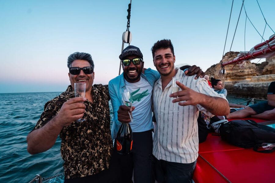 Lagos: Sunset Sail aboard a Traditional Boat with Prosecco - Along the Lagos coast before sunset