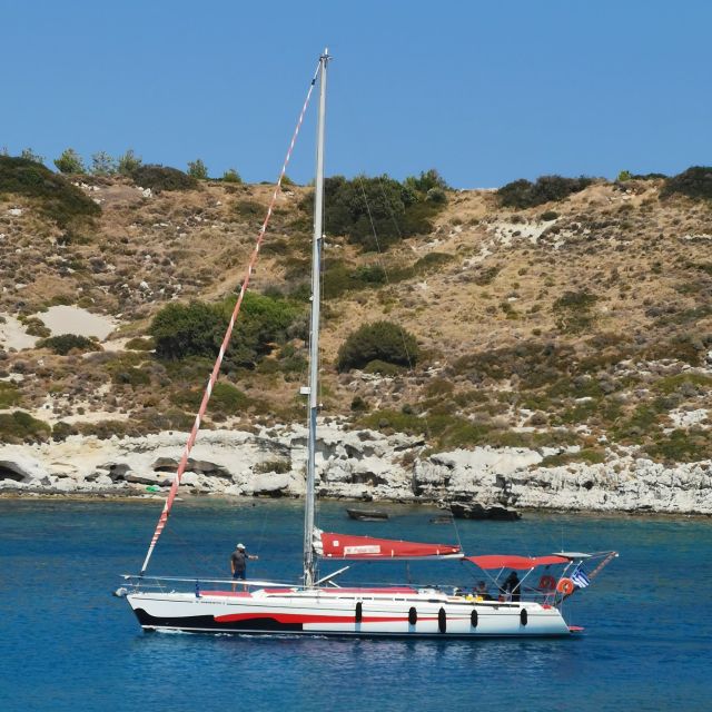 Lindos: Full-Day Private Sailing Cruise - Red Sand Beach: a boat-only first stop