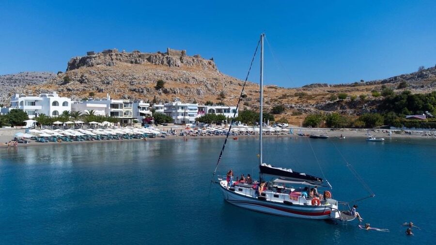 Lindos: Sailboat Cruise with Prosecco and more - Starting near Pallas Beach in Lindos