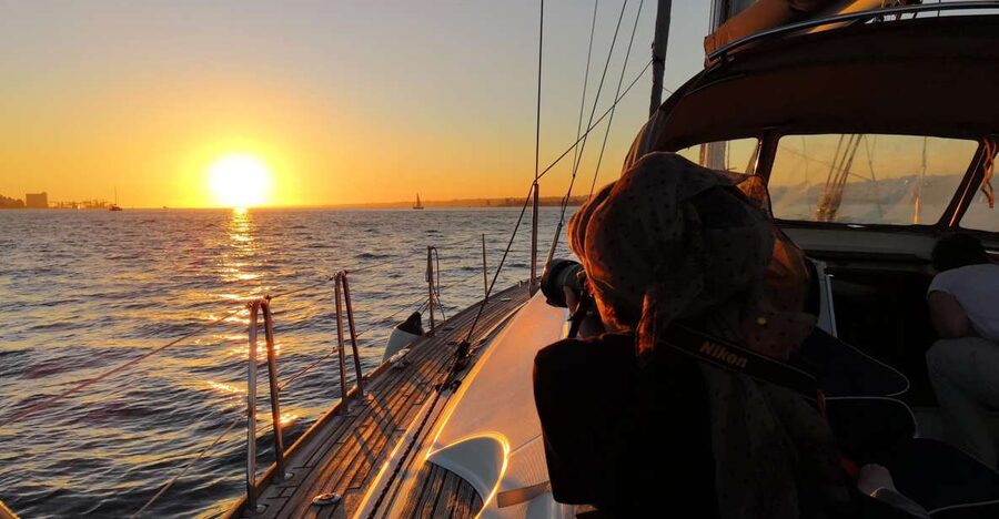 Lisbon: 2-Hour Sunset Sailing Tour on Luxury Sailing Yacht - Sailing toward Belém Tower and the western waterfront