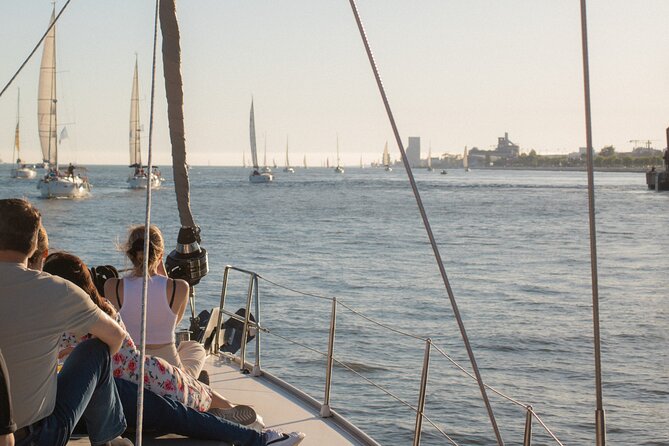 Lisbon 2H Sailing Boat Tour and Cruise With Drinks - Crossing toward Cristo Rei and the Ponte 25 de Abril