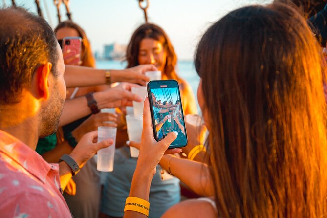 Lisbon Boat Party with Views, and Sunset Sailing - Music, dancing, and the onboard mood