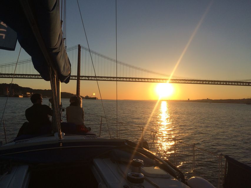 Lisbon: Enjoy a Sunset or Night Tagus River Sailboat Cruise - The 25 April Bridge and Christ the King