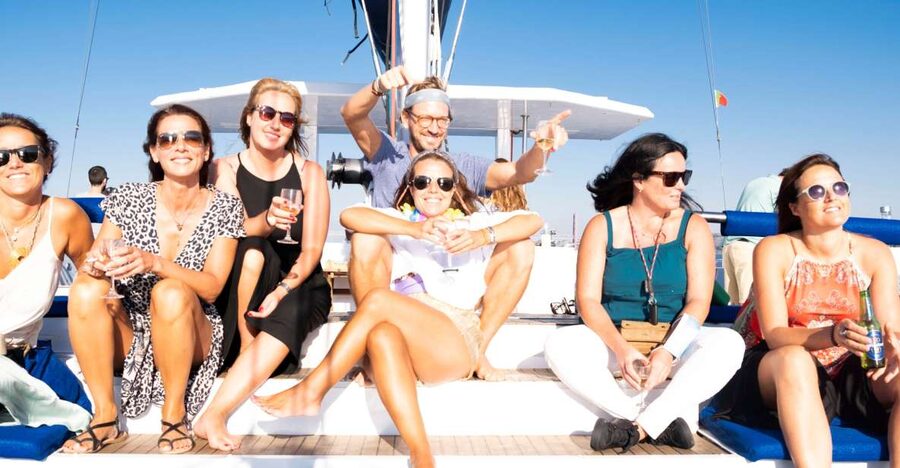 Lisbon: Luxury Private Sailing Boat Cruise on River Tagus - Passing beneath the 25th of April Bridge