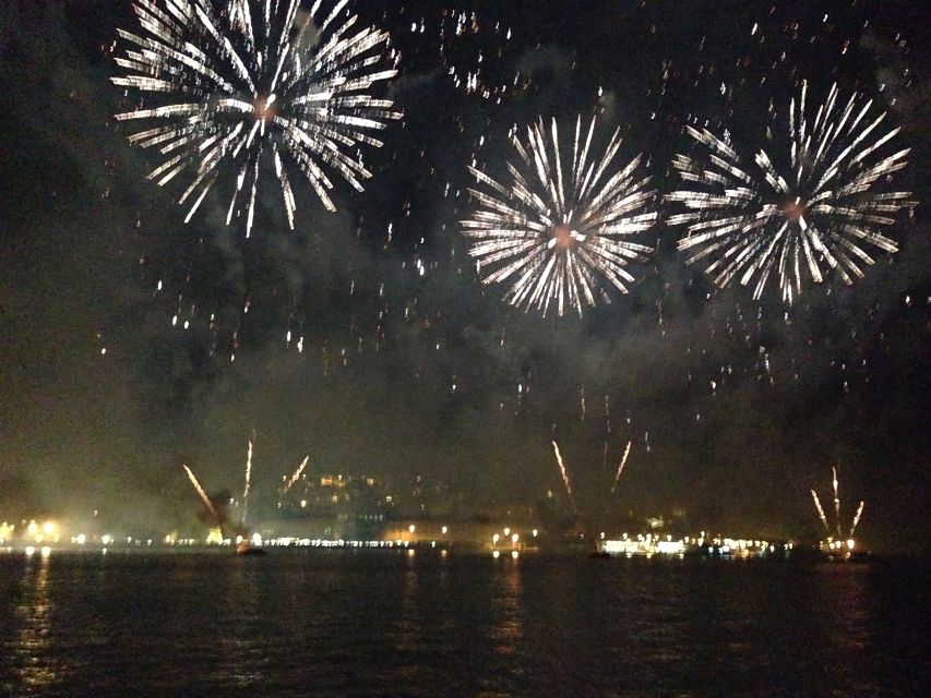 Lisbon: New Year’s Eve Fireworks Tagus River Sailing Cruise - Passing beneath the 25 de Abril Bridge