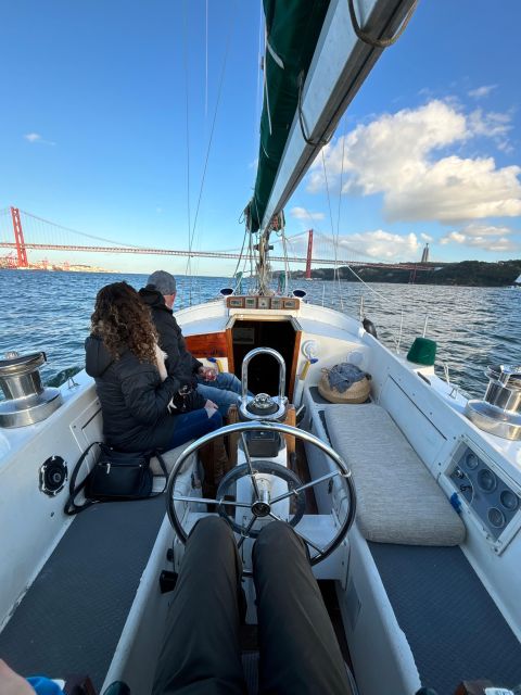 Lisbon Sailing Experience: Tagus River Tour - Looking back at Lisbon near King Christ