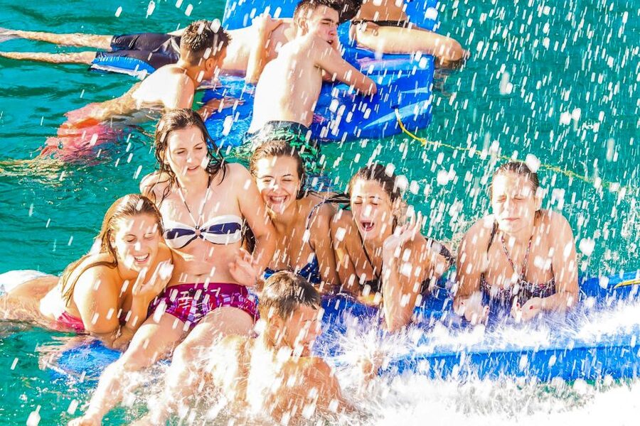 Lloret de Mar: Catamaran Sailing Cruise with BBQ and Drinks - A simple BBQ served onboard
