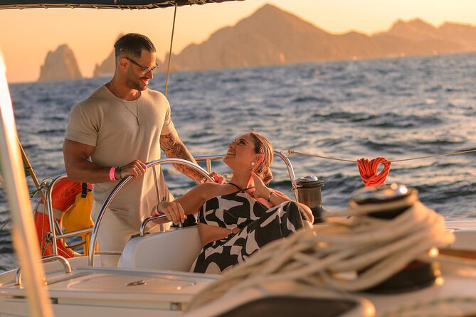 Los Cabos Luxury Sunset Sail with Light Appetizers and Open Bar - From hotel pickup to the Cabo marina