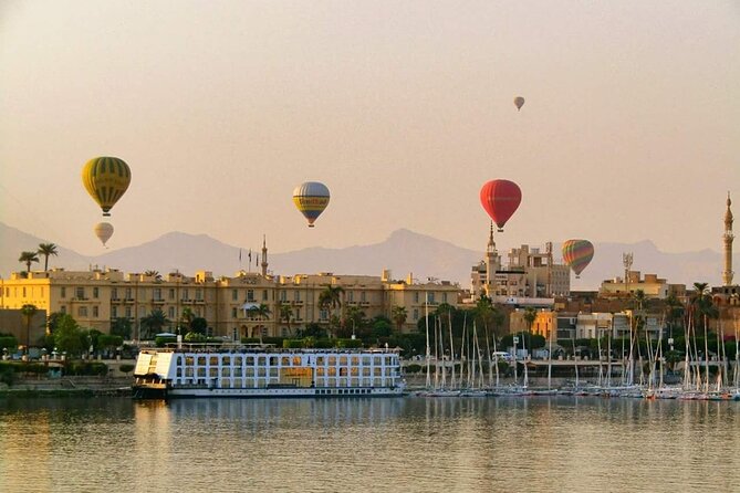 Luxor Tours: City Tour,Hot Air Balloon,Kings Valley,Sailing Felucca,Camel Ride - Floating above Luxor at sunrise