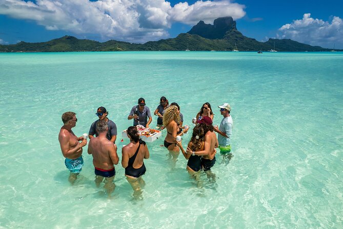 LUXURY Catamaran Bora Bora : Sailing, Snorkeling & Floating Bar - Sailing past Mount Otemanu and the lagoon