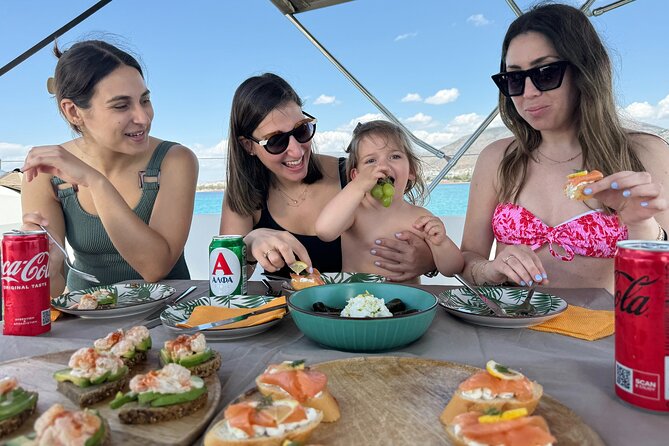 Luxury Catamaran Morning Semi-Private & Greek Gastronomy Athens - Greek food served at sea