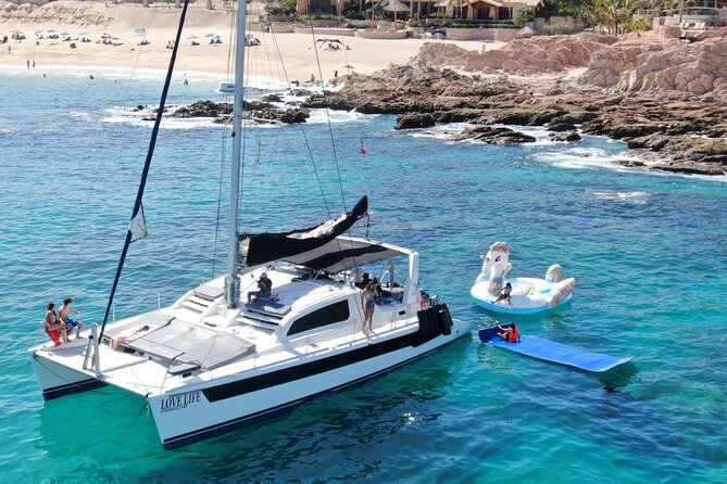Luxury Sailing catamaran charter in Cabo San Lucas all inclusive - Pelican Rock, Balconcito Beach, and the bay
