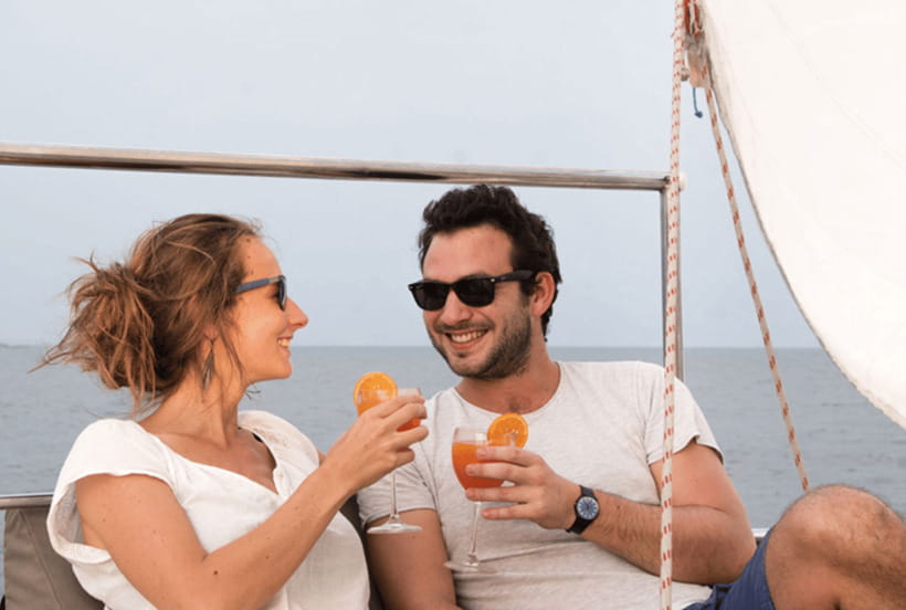 Mirissa: Sunset Catamaran Sailing Boat Tour with Dinner - Cruising Weligama Bay and the Indian Ocean