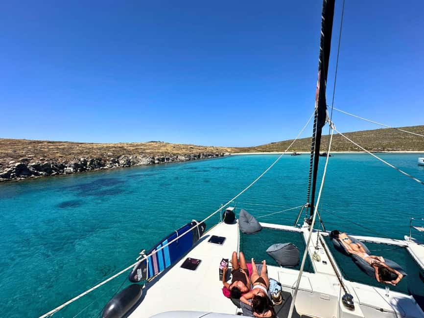 Mykonos Cruise: Prosecco, BBQ, Sailing Demo & Delos Stop - Learning the Basics of Sailing