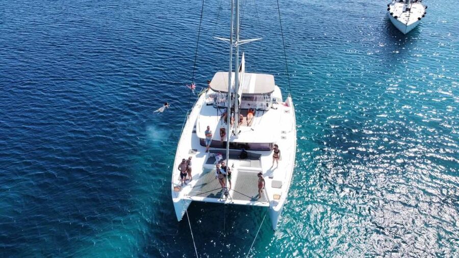 Naxos: Naxos Catamaran Sailing Cruise with Lunch and Drinks - Sunbathing space without the cramped feeling