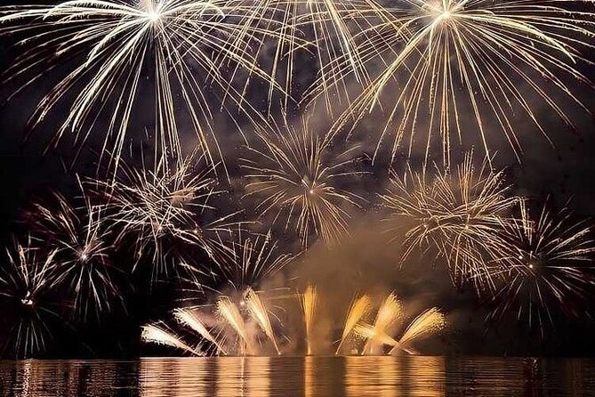 New Year's Eve on a Sailboat with Fireworks display in Lisbon - Midnight on the Tagus River