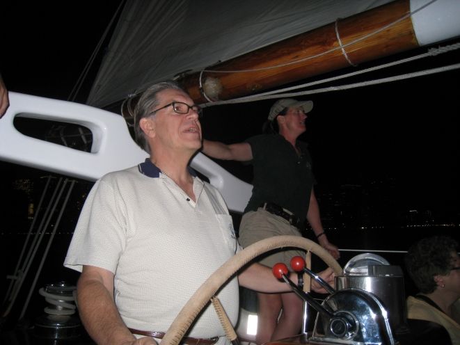 New York City Lights Schooner Cruise - The return under sail and the included drink