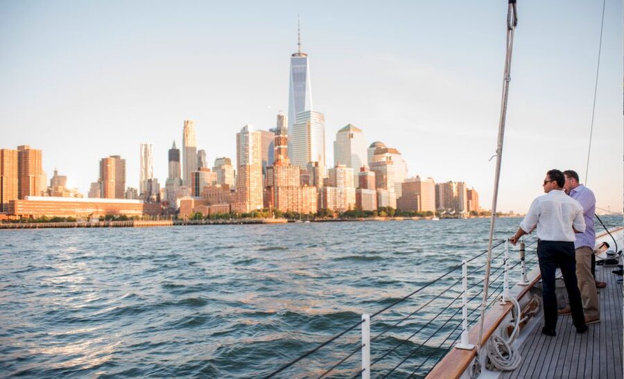 NYC: Statue of Liberty Cruise aboard a Classic Sailboat - Watching the Crew Raise Sail