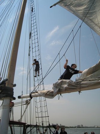 NYC Statue of Liberty Tall Ship Sail aboard Clipper City - Governors Island and the open harbor