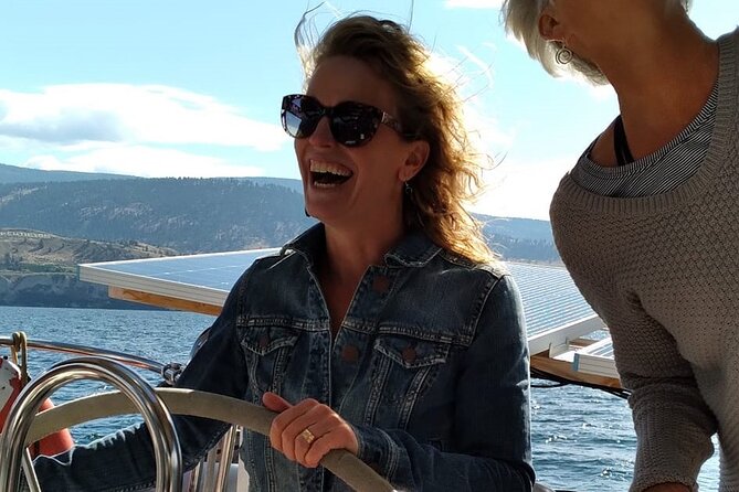 Okanagan Lake Sailing Tour from Penticton & Naramata BC - Learning to sail aboard Anam Cara