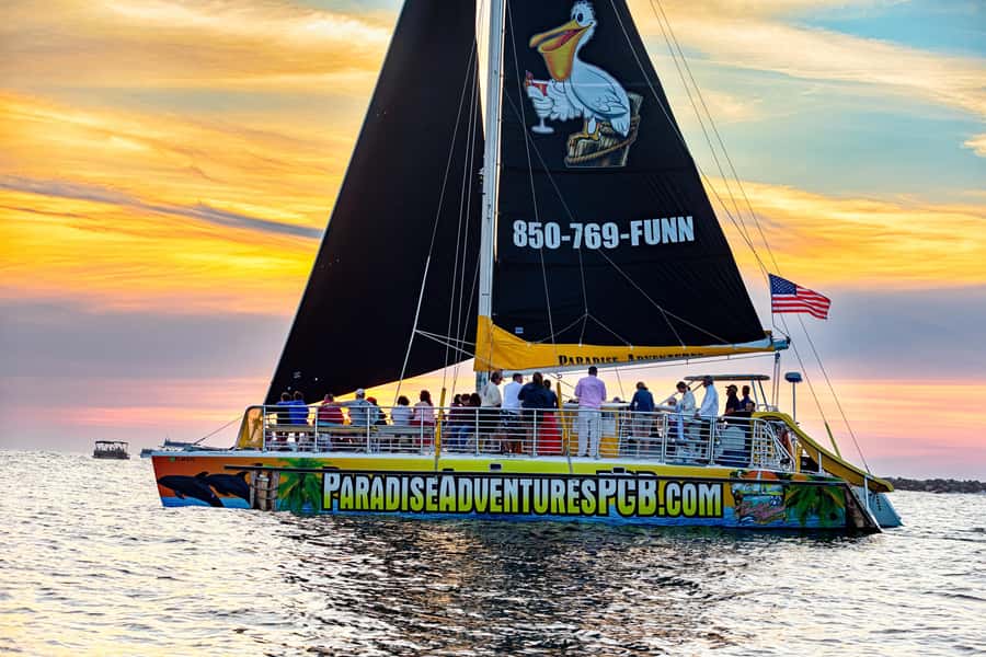 Panama City Beach: Sunset Sail on the Privateer Catamaran - Boarding the catamaran and settling in