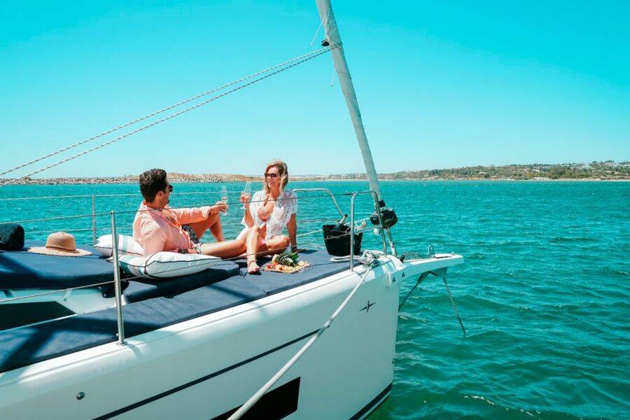 Portimao: Half-Day Sailing Yacht Cruise to the Benagil Caves - Leaving Portimão Marina on a sailing yacht