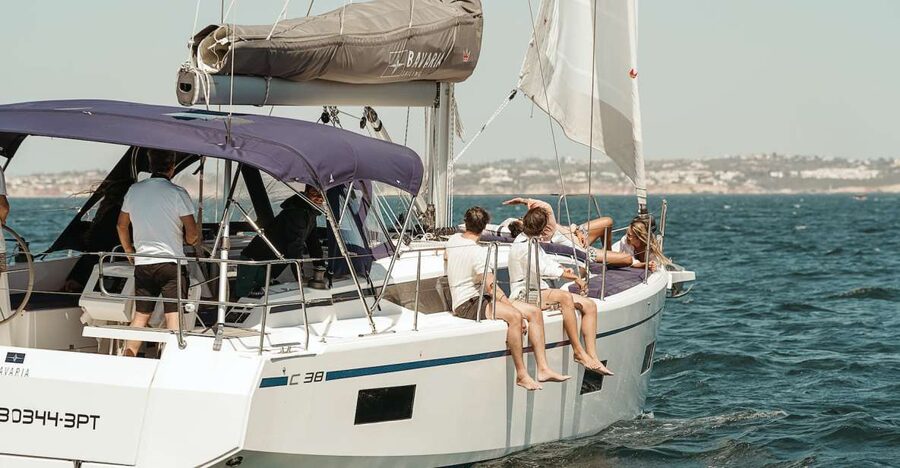 Portimao: Luxury Sail-Yacht Cruise with Sunset Option - Leaving Portimão Marina on a proper sailing yacht