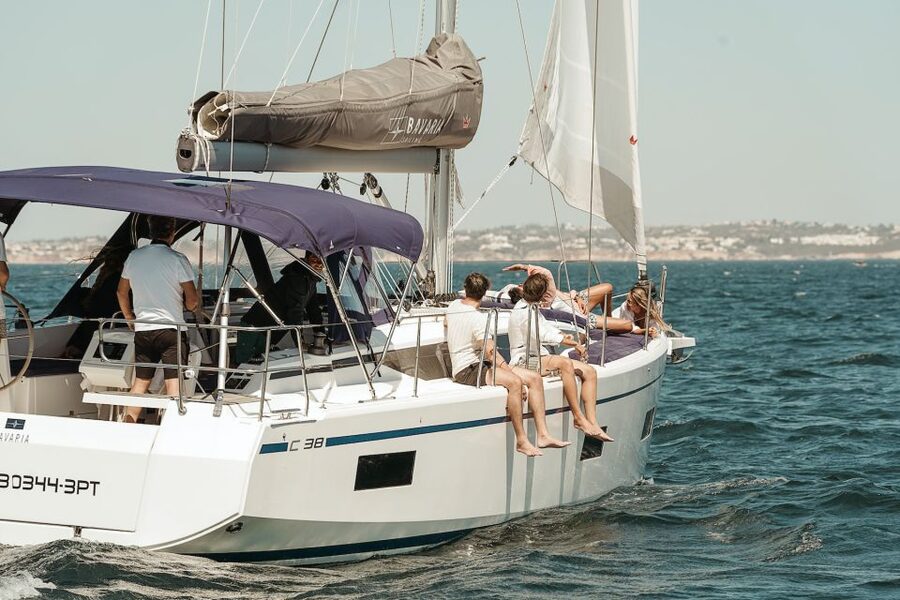 Portimao: Luxury Sail-Yacht Cruise with Sunset Option - The Algarve cliffs from the open sea