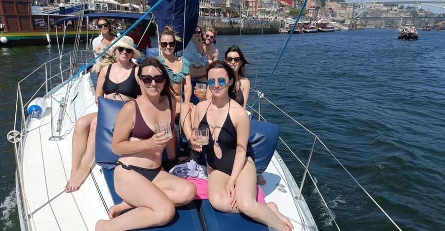 Porto: Charming Sailboat Bachelor Party with drinks - Following the Douro toward Porto’s historic center