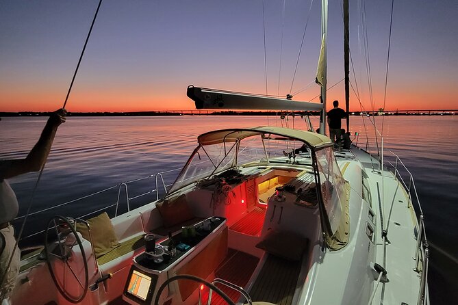 Private Luxury Sunset Sail on the 50ft Sailing Yacht Fate BYOB - USS Yorktown and USS Laffey