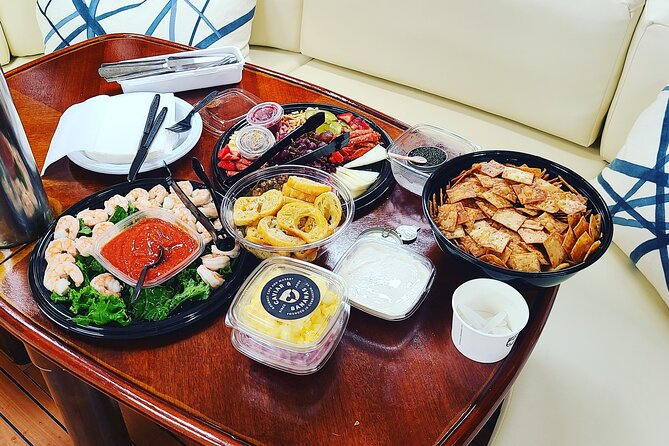 Private Luxury Yacht Charters, BYOB & Dolphins - BYOB, snacks, and the relaxed onboard rhythm