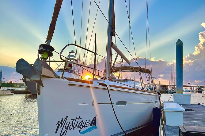 Private Sunset Sail BYOB Dolphin/History Tours on 43ft Mystique - The Ravenel Bridge From the Harbor