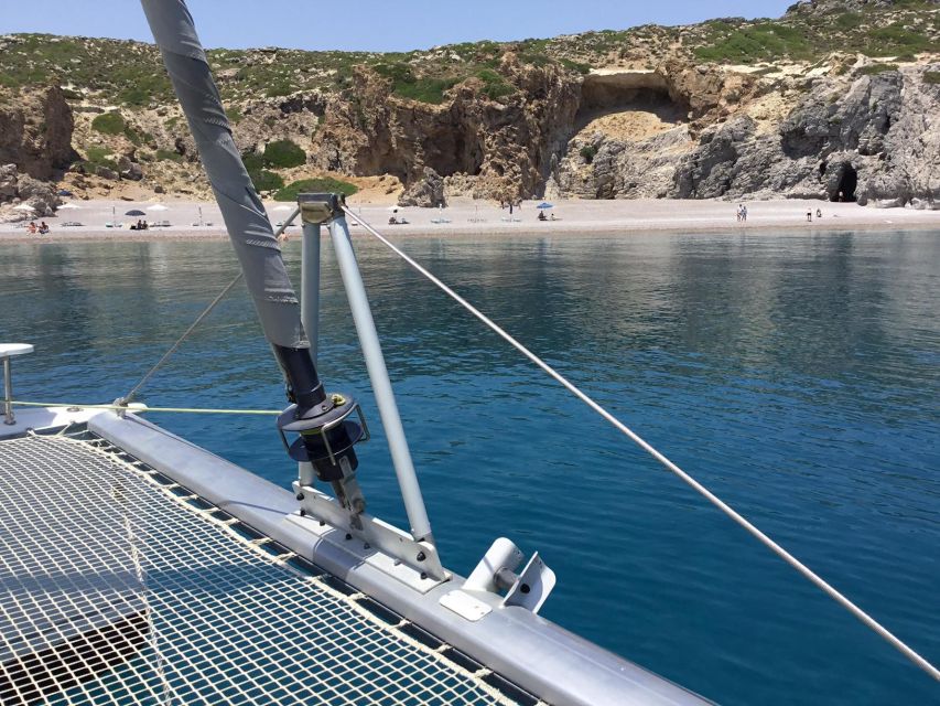 Rhodes: Sailing Catamaran Day Cruise with food and drinks - Anthony Quinn Bay and the first swim