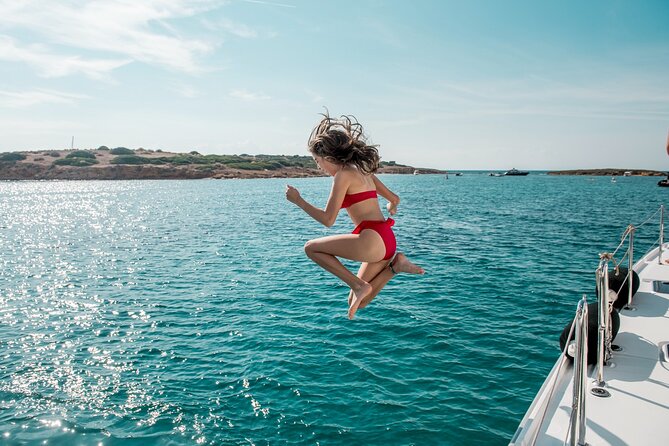 Sail the Athenian Coastline on a Catamaran with Meal & Wine - Sailing toward Hydroussa Island