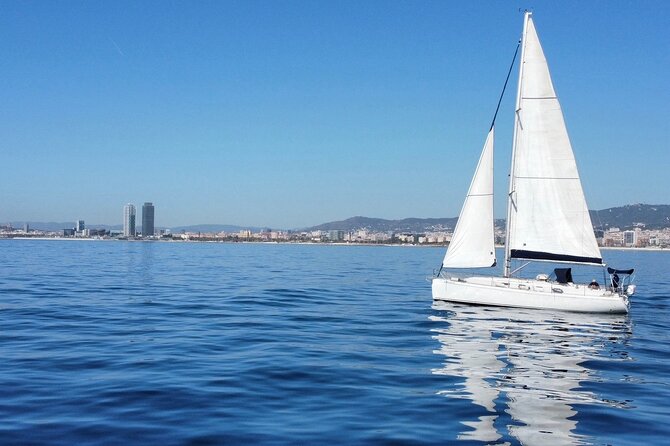 Sailboat ride for private groups in Barcelona - The Three Towers and Port Fòrum from the sea