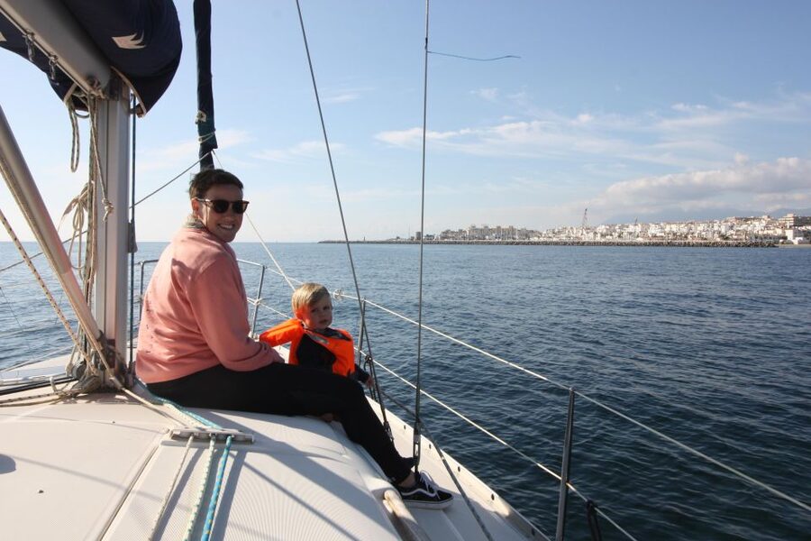 Sailing Trip in Marbella from Puerto Banus - Relaxing on deck with drinks and snacks