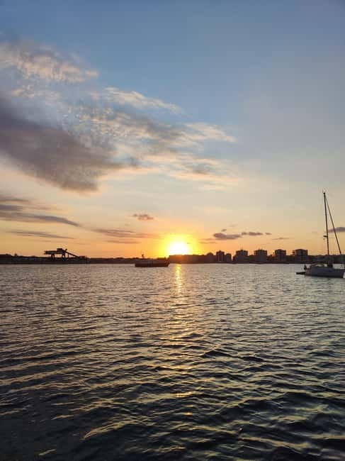 Sailing with sunset and swim in the sea - Cruising past Los Náufragos Beach and Punta Prima