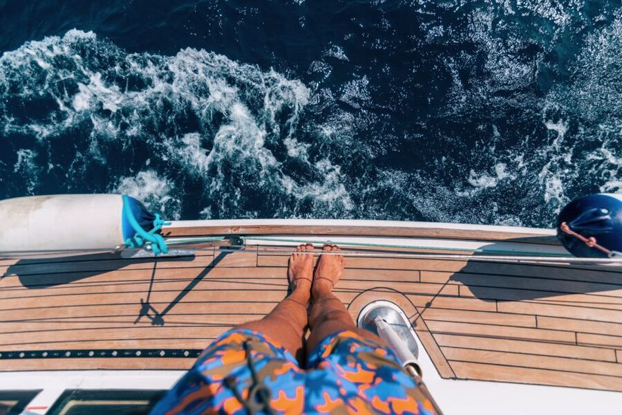 Santorini Caldera: Sunset Sailing Cruise with Meal - A seafood barbecue with wine as the sun goes down