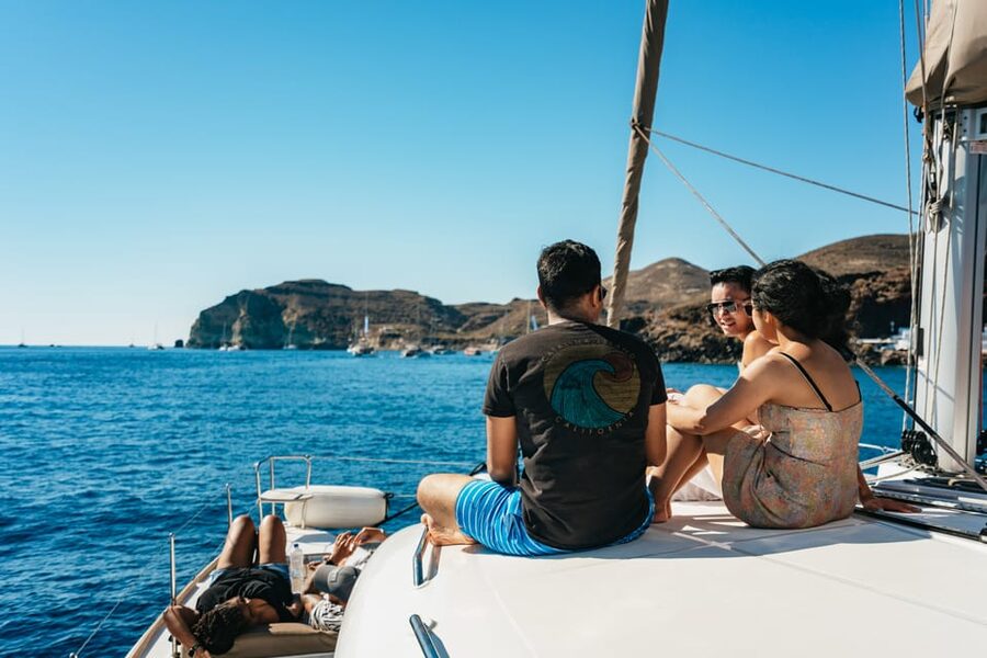 Santorini: Sailing Catamaran Cruise with BBQ and Drinks - What life is like on the catamaran