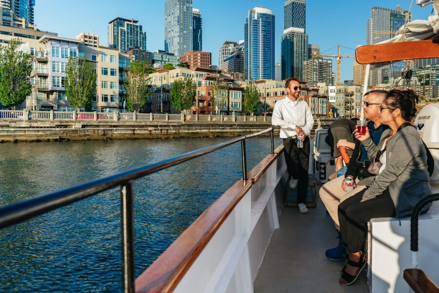 Seattle: Tall Sailboat Sunset Harbor Cruise - Leaving Pier 66 on the Bay Lady
