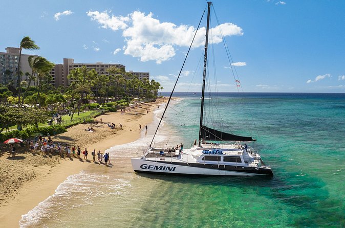 Snorkel Sail Adventure off Ka'anapali Beach, Maui - What the boat feels like with up to 49 people