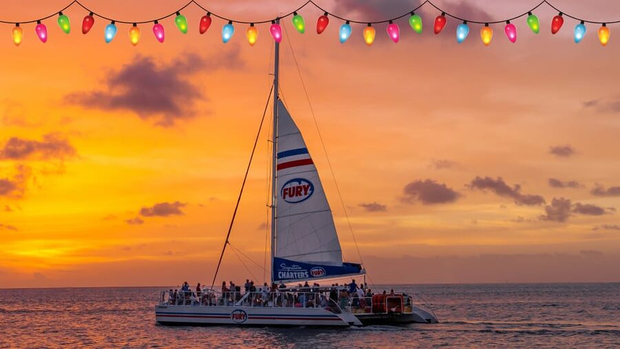 St Augustine: Nights of Lights Sail w Live Music& Sunset Opt - What the catamaran ride feels like