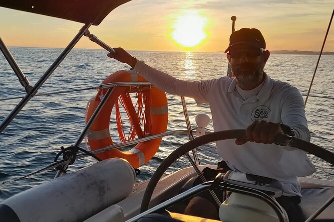 Sunset on a Luxury Sailing Yacht from Vilamoura (Max 12 Guests) - The tiny beach reached by sea