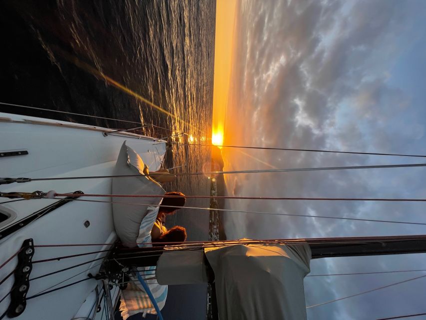 Sunset on a sailing boat - Leaving Marina Funchal for Madeira’s coast