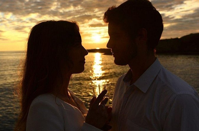 Sunset on sailboat in Cabo de Gata - The volcanic islets near Carboneras